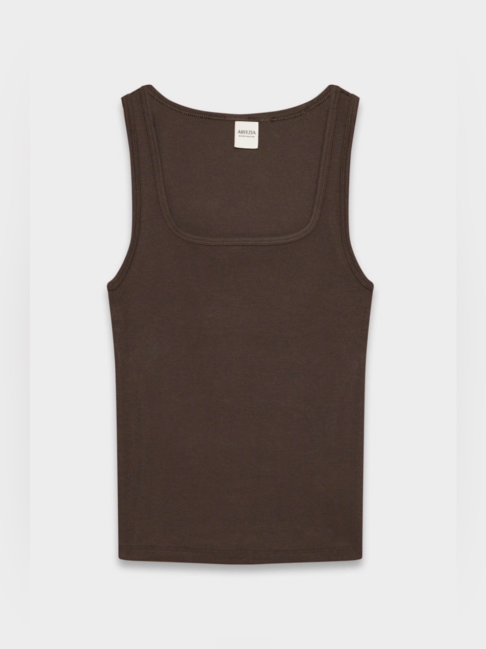 Aritzia Homestretch Frequency Square Tank Rich Mocha Brown Size XS